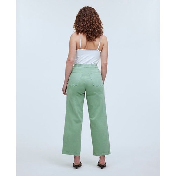 MADEWELL Pistachio Emmett Wide-Leg Crop Pant Welt Pocket Edition - Picture 2 of 9